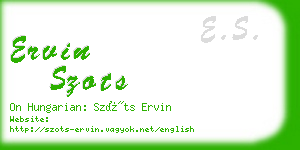 ervin szots business card